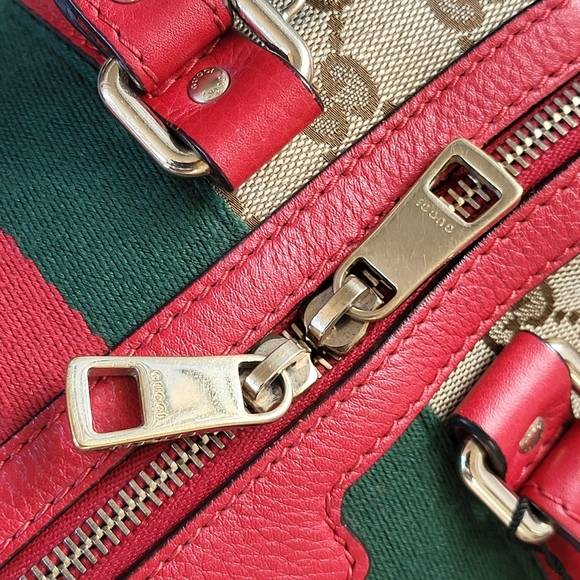 Gucci Sherry Web Boston 25 Bag GG Canvas..Authentic w/COA. - Picture 8 of 16